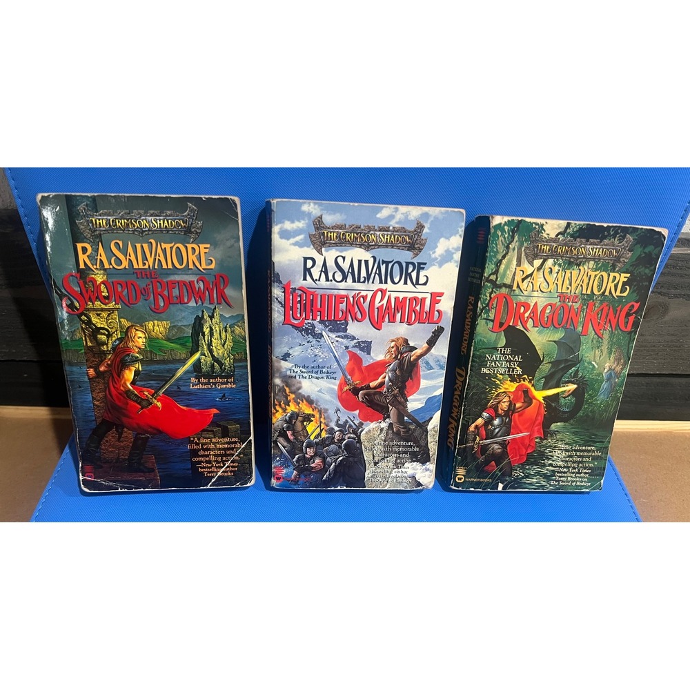 RA Salvatore The Crimson Shadow Trilogy Paperback Set Sword Luthien Dragon King